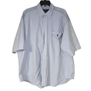 Ralph Lauren Mens XL Striped Oxford Big Shirt Long Sleeve Button Up 100% Cotton